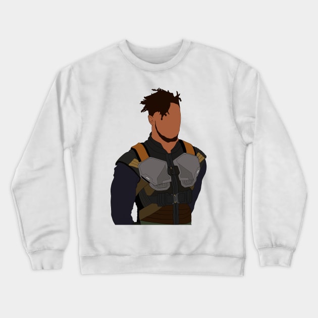 Erik Killmonger Fan Art Sticker Crewneck Sweatshirt by tayelectronica